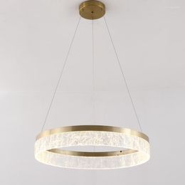 Pendant Lamps Postmodern Round Lights Gold Dining Room Hanglamp Living Master Bedroom Simple Model Lamp Cord Adjustable