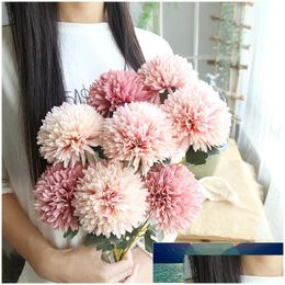 Decorative Flowers Wreaths 5Pcsbunch Artificial Flower Bouquet Silk Dandelion Ball Fake Diy Home Widding Decoration Valentines Day Dhjba