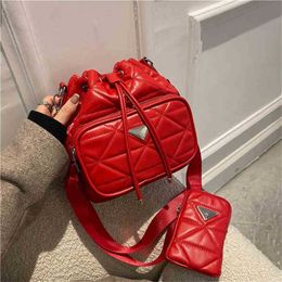 Designer handbag Store 70% Off Handbag wide strap messenger single leisure backpack flip texture rhombic lattice women's sales