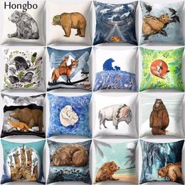 Pillow Hongbo 1 Pcs Cute Cartoon Bear Case Cover Bed Pillowcase For Car Sofa Seat Home Decor