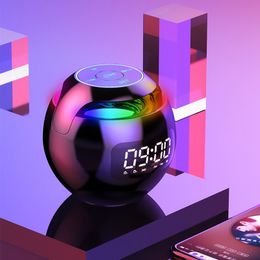 AI Wireless Bluetooth Speaker Colorful Home Room Decora Alarm Clock With LED Display FM Radio TF Card MP3 Player Table for Home Room Decora