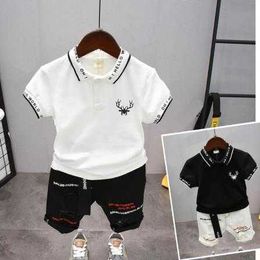 Sets Fashion Baby Boys Clothing Children's Lapel letter Tshirt Shorts set Kids Casual Sports suit Cotton of Years old