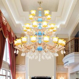 Chandeliers Luxury Crystal Chandelier Light Sales Department Gold Model House Three Floor Large El Stairwell Tree Branch