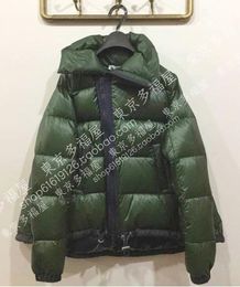 Mens Down Parkas Women Winter Classic Cloak Jacket Dark Green White Goose Down