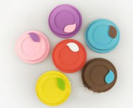 100pcslot Leaves Silicone Cup Lid Leaf Seal Dustproof cup Cover For Glass Ceramic Plastic Mug