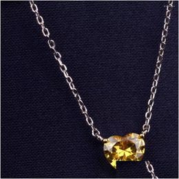 Pendant Necklaces 2023 Female Fashion Cubic Zirconia Heart Necklace Thin Chain Charm Gifts Sp02 Drop Delivery 202 Dhmg6