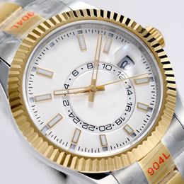Skydweller relógios automáticos masculinos relógio ao ar livre marcadores de horas de índice preto 42mm pulseira syster com anel giratório comando aparafusado coroa monobloco estojo central