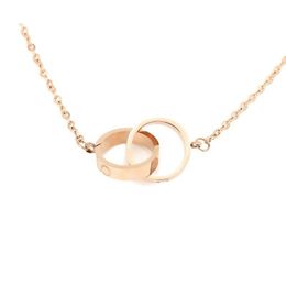 diamond love necklace pendants chain fashion choker stainless steel necklace women men Lover neckalce linkA