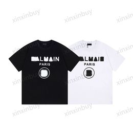 xinxinbuy Men designer Tee t shirt 23ss Paris big letters pattern print short sleeve cotton women white black blue XS-2XL