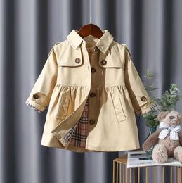 2023 kids designer clothes baby girl Tench coats leisure fashion spring children coat