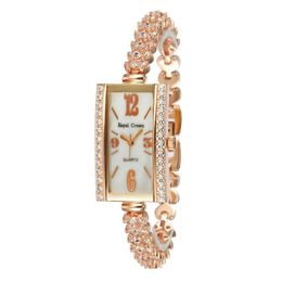 Armbanduhr Royal Crown Lady Women's Watch Japan Quarz Schmuck HOLZ FEIN MODE SELDUNG Kristallarmband Luxus -Strass -Strass -Girl Geschenk Bo bo