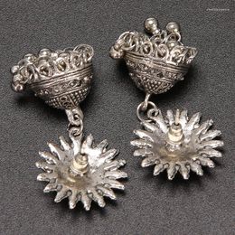 Stud Earrings Ethnic Birdcage Earring Women Antique Silver Color Egypt Drop Retro Vintage Boho Ancient Jewelry