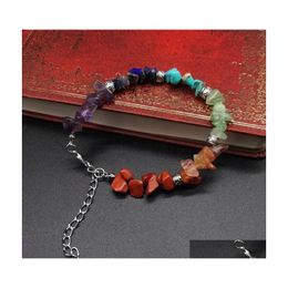 Beaded Strands Natural Stone Crystal Crushed Bracelet Adjustable Mticolor Seven Wheel Drop Delivery Jewellery Bracelets Dhajm