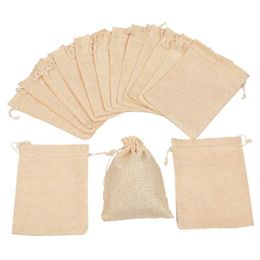 Jewellery Pouches Bags 7X9Cm 9X12Cm 10X15Cm 13X18Cm Original Colour Mini Pouch Jute Bag Linen Gift Dstring For Favours 382 Drop Dhwse