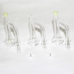 Hookahs Contral Tower Flat Top Terp Slurper Quartz Banger with Glass Marble Cap And Pillar Set 14mm 90 Degree Domeless Nails For Bongs