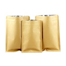 Paper Package Zipper Resealable Bags 16x24cm 100pcs/lot Brown Kraft Paper Aluminium Foil Ziplock Bag Mylar Teabag Zip Bags