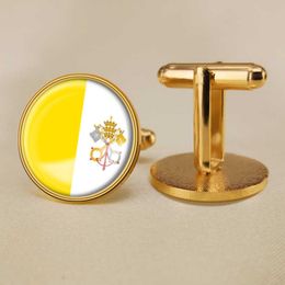 Vatican Flag Cufflinks All Over the World Flag Cufflinks Suit Button Suit Decoration for Party Gift Crafts