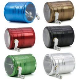 Side Side Hand Smoke Grinder Rocker Smoke Crusher with Diameter 63MM 4 Layer Aluminum Alloy