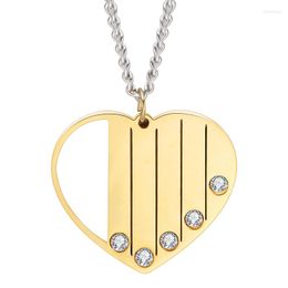 Pendant Necklaces 3 Colour Stainless Steel Heart Shape Pendants Necklace For Women Men Lovers Couples Charm Jewellery Gift