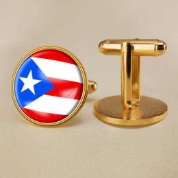 Other Arts and Crafts Puerto Rico Flag Cufflinks World Flag Cufflinks Suit Button Suit Decoration for Party Gift Crafts