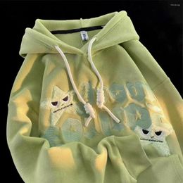 Women's Hoodies 2023 Y2k Letter Angry Star Hooded Sweater Ins American Fashion Brand Loose Long-sleeved Cardigan Winter Clothes Women