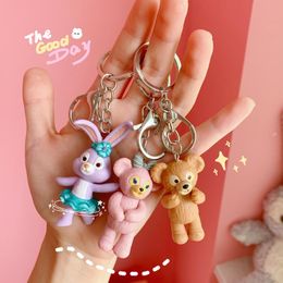 Keychains Cute Bear Keychain Charm School Bag Pendant Girly Trendy Ornament