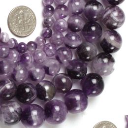 Crystal 8Mm Round Dream Lace Colour Amethysts Beads Natural Stone Diy Loose For Jewellery Making 15 Inches Wholesale Drop Delive Dhgarden Dhc3H