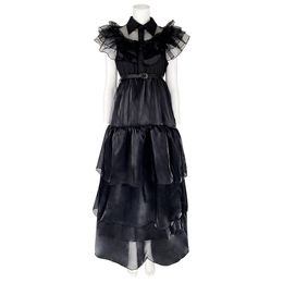 Wednesday Addams Cosplay For Girl Costume 2023 New Vestidos For Kids Girls Mesh Party Dresses Carnival Costumes 2302141