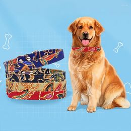Dog Collars Fabric Colorful Pet Collar Double Layer Traction Leash Cat Harness And Set Accessories