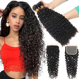 Lace s Water Wave Bundles With Clre Brazilian Wet and Wavy Curly Human Hair Swiss Baby On Sale 230214