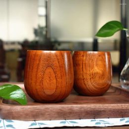 Cups Saucers 180ml Retro Handmade Natural Wooden Cup Traditional Chinese Style Green Tea