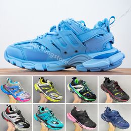 Sneakers Mens Designer Paris B's Third Generation Dad Shoes Female Track3 0 Men's and Women's Leisure Sports with Led Light to Increase Show Thin B01