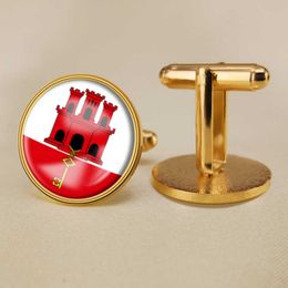 Gibraltar Flag Cufflinks World Flag Cufflinks Suit Button Suit Decoration for Party Gift Crafts