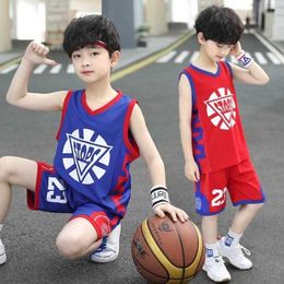 Kläderuppsättningar y småbarn kläder barn sport kostym sommar barn pojkar flickor basketkläder set mode fritid väst shorts pcsset