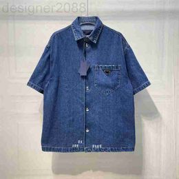 Men's Casual Shirts Mens clothing designer shirts loose version of blue casual jeans shirt high quality single breasted design luxury men 4N2N