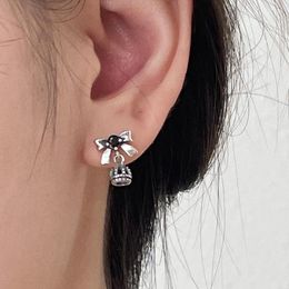 Stud Earrings Vintage Bow Knot Crown For Women Luxury Sweet Charm Elegant Temperament Trend Korean Fashion Jewellery