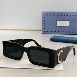 Small Sunglasses for Women Black Chunky Plate Rectangular Frame Designer Glasses Men Oval Lens 1425 Latest Selling Outdoor Tourism