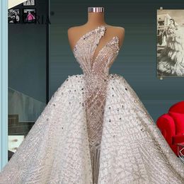 Wedding Dress Other Dresses Luxury 2 In 1 2023 Sash Beaded Mermaid Bridal Gown With Detachable Train Princess Plus Size Vestido De NoviaOthe