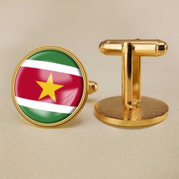 Suriname's National Flag Cufflinks All Over the World's National Flag Cufflinks Suit Button Suit Decoration for Party Gift Crafts