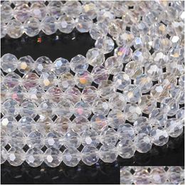 Beaded 3 4 6 8 Mm Crystal Cut Glass Round Beads Cristal Faceted Beautif Transparent Strand Diy Components For Needlework Dro Dhgarden Dhixf