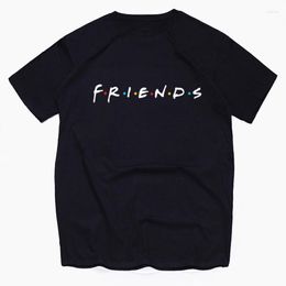 Men's T Shirts Friends Letter Print T-Shirts Fashion TV Show Streetwear Men Women Casual Pure Cotton Shirt Harajuku Tees Tops Unisex