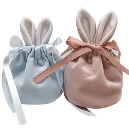 Jewellery Pouches Bags Cute Veet Gift With Bunny Ear Jewellery Cosmetic Storage Crafts Packaging Pouches For Boutique Retail Shop 200 Dhnaf