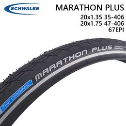 s SCHWALBE MARATHON PLUS 20x1.35 20x1.75 35/47-406 Folding Bike Level-7 SmartGuard with Reflective Line 20inch Wired Tire 0213