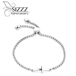 Charm Bracelets SIZZZ 2023 Fashion Simple Student Accessories Cross Bracelet Ladies Jewelry Stretchable Adjustable Length1