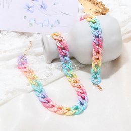 Choker Summer Fluorescent Colour Rhinestone Chokers Necklace For Women Sweet Cool Y2K Aesthetic Charm Bracelet Hip Hop Fashion Jewellery