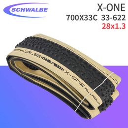 s Schwalbe X-ONE ALLROUND 700x33C 28x1.30 33-622 Road Bike MTB Off-road TLR Milk Yellow Edge Tubeless Retro Bicycle Tire 0213