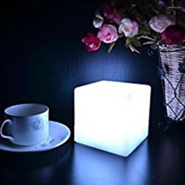 Night Lights LED Square Decorative Table Lamp El Restaurant Atmosphere Children Bedroom Cube Light