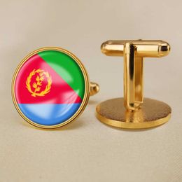 Eritrean Flag Cufflinks National Flag Cufflinks of All Countries in the World Suit Button Suit Decoration for Party Gift Crafts