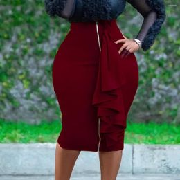 Skirts 2023 Autumn European And American Style Fashion Sexy Hip Wrap Slim Zipper Dress African Skirt For Women