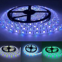 5050 RGBW Strips RGB Warm White (3000K-3500K) 4 Colours in 1 5m 16.4ft 60LEDs/m Multi-Colored LED Tape Light IP65 Waterproof DC12V Crestech